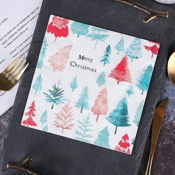 20 τεμ/τσάντα Κλασική χριστουγεννιάτικη σειρά τυπωμένο χαρτί σερβίτσιο μιας χρήσης χαρτοπετσέτα χαρτοπετσέτας Χριστουγεννιάτικο ντεκόρ