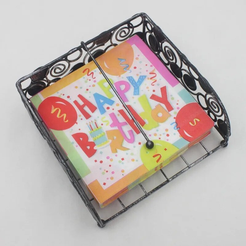 20tk/pakend 33x33cm ühekordselt kasutatavad lapsed palju õnne sünnipäevaks, trükitud laua õhtusöök, salvrätikud, paberist peokaunistus