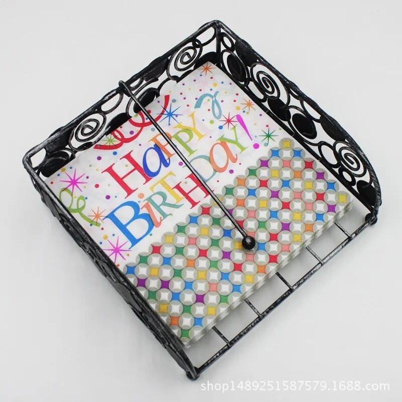 20tk/pakend 33x33cm ühekordselt kasutatavad lapsed palju õnne sünnipäevaks, trükitud laua õhtusöök, salvrätikud, paberist peokaunistus