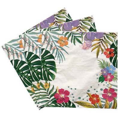 20tk/komplekt Vintage Flower Rose Butterfly Paper Salvrätikud Lauakaunistus Ühekordsed lauanõud Pulmapeo paber