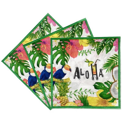 20tk/komplekt Vintage Flower Rose Butterfly Paper Salvrätikud Lauakaunistus Ühekordsed lauanõud Pulmapeo paber