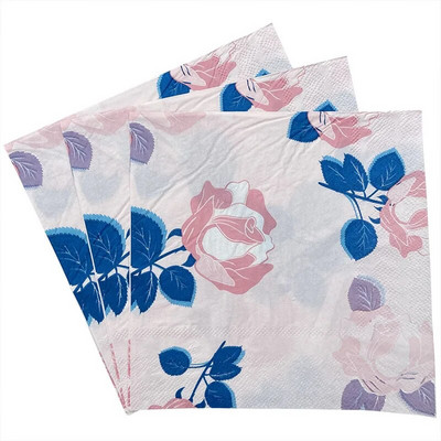 20tk/komplekt Vintage Flower Rose Butterfly Paper Salvrätikud Lauakaunistus Ühekordsed lauanõud Pulmapeo paber