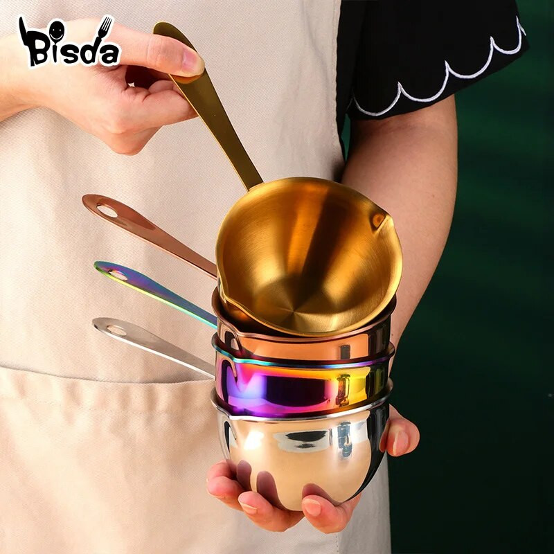 1/2 ΤΕΜ. Μίνι Σάλτσα Θερμαινόμενη κατσαρόλα σοκολάτας από ανοξείδωτο ατσάλι Βούτυρο Γάλα Κουζίνας Κατσαρόλα Επιτραπέζια Μικρά Σκεύη με Χερούλι