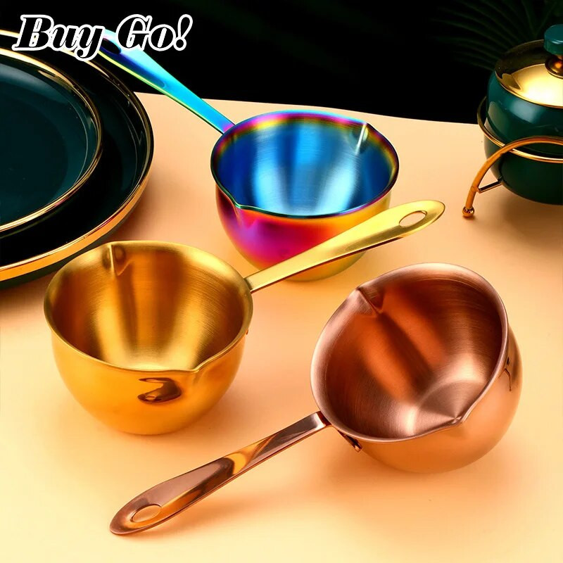 1/2 vnt Mini padažo kaitinimo šokolado puodas nerūdijančio plieno sviestas pienas virtuvės indas indas Maži puodai virimo įrankis