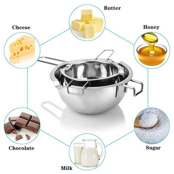 Τυρί τήξης διπλού λέβητα 2 συσκευασιών με σπάτουλα σιλικόνης για βούτυρο για καραμέλα σοκολάτας (400 ml και 600 ml)