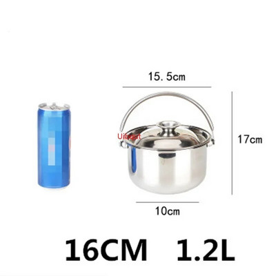 Potisupp keetmine terasest roostevabast terasest hautamisnõud Stockpot kööginõud pann metallist Handleramen pottide ja pannidega köögitarvete komplekt