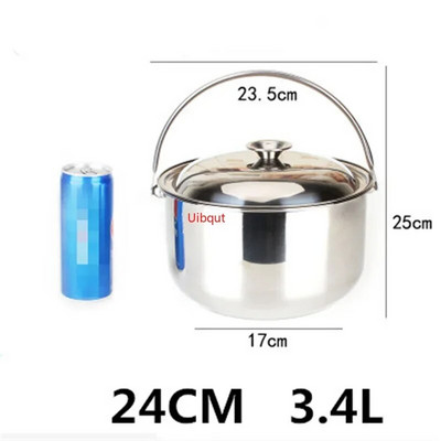 Potisupp keetmine terasest roostevabast terasest hautamisnõud Stockpot kööginõud pann metallist Handleramen pottide ja pannidega köögitarvete komplekt