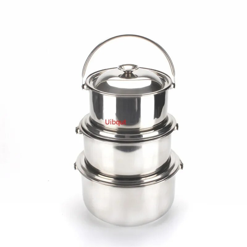 Potisupp keetmine terasest roostevabast terasest hautamisnõud Stockpot kööginõud pann metallist Handleramen pottide ja pannidega köögitarvete komplekt