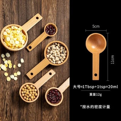 Bukova drvena žlica za desert Posuđe Kava Žličice za med Mješalica za kavu Žlica za šećer Začin Mjerna žlica