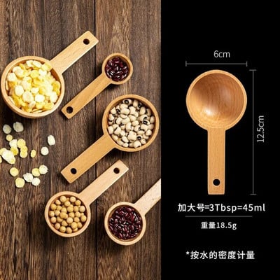 Bukova drvena žlica za desert Posuđe Kava Žličice za med Mješalica za kavu Žlica za šećer Začin Mjerna žlica