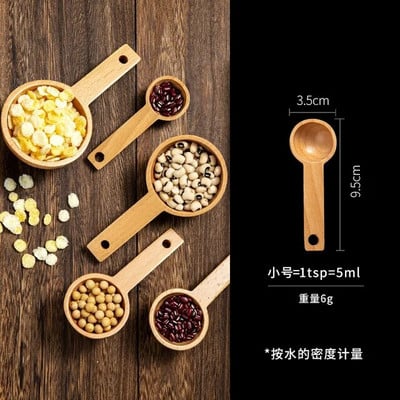 Bukova drvena žlica za desert Posuđe Kava Žličice za med Mješalica za kavu Žlica za šećer Začin Mjerna žlica