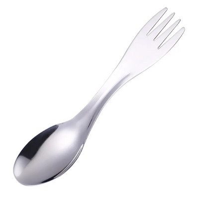 Kaks ühes lauanõud roostevabast terasest toidulusikas kahvel Kaasaskantavad spork-nõud õues piknikule matkamiseks söögiriistad ellujäämisriistad