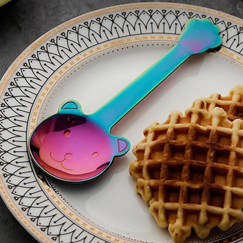 Κουτάλι καφέ από ανοξείδωτο χάλυβα Παχύ Creative Bear Shape Snack Scoop Κουζινικά σκεύη για μαθητές Παιδιά