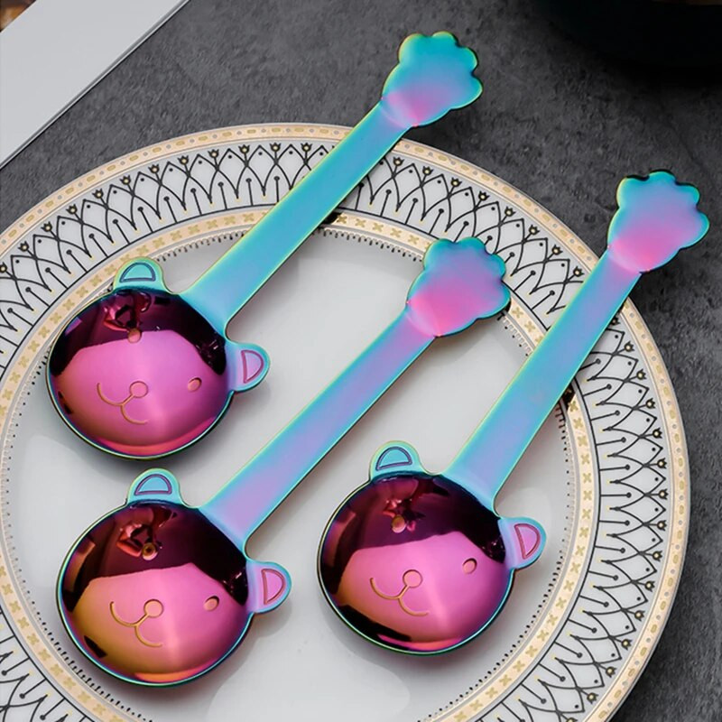 Κουτάλι καφέ από ανοξείδωτο χάλυβα Παχύ Creative Bear Shape Snack Scoop Κουζινικά σκεύη για μαθητές Παιδιά