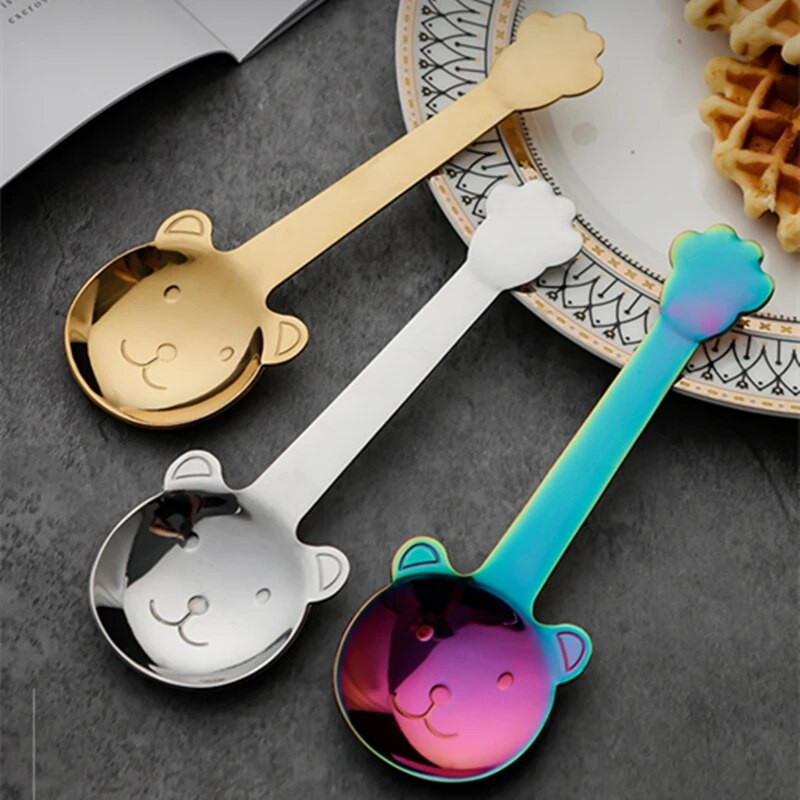 Κουτάλι καφέ από ανοξείδωτο χάλυβα Παχύ Creative Bear Shape Snack Scoop Κουζινικά σκεύη για μαθητές Παιδιά