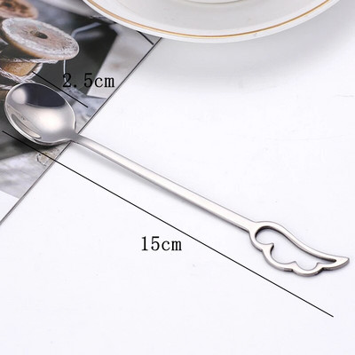 304 rozsdamentes acél toll kávéskanál Otthon Kreatív desszert kanál Többszínű hosszú nyél Keverőkanalak Konyhai edények