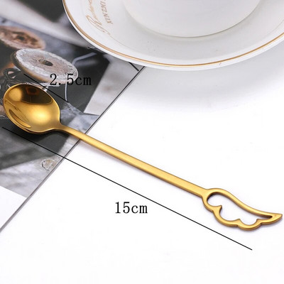 304 rozsdamentes acél toll kávéskanál Otthon Kreatív desszert kanál Többszínű hosszú nyél Keverőkanalak Konyhai edények