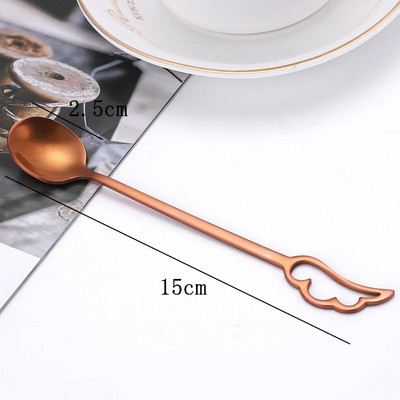 304 rozsdamentes acél toll kávéskanál Otthon Kreatív desszert kanál Többszínű hosszú nyél Keverőkanalak Konyhai edények