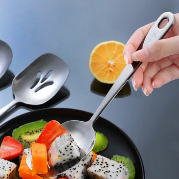 Нова креативна лъжица от неръждаема стомана Лъжица за сервиране на храна Домашен сервиз Чинии с квадратна глава Черпак Гевгир Кухненски съдове за готвене