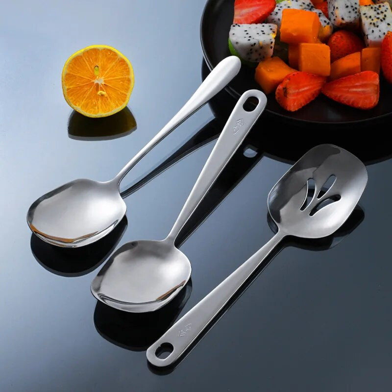 Uus loominguline roostevabast terasest lusikas Toidu serveerimislusikas Kodune lauanõud Ruudupea nõud Kulp Kurn Kööginõud