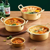 GIANXI korėjiečių ramen puodai iš aliuminio lydinio / nerūdijančio plieno virimo puodai su dviguba rankena dujiniu universaliu sriubos troškintuvu