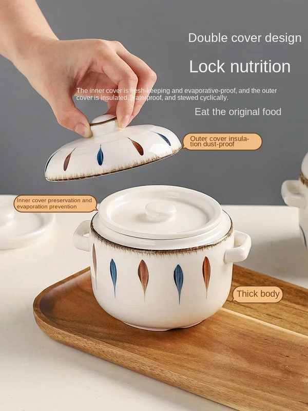 KAWASIMAYA keraamiline väike hautamispott Vesihautis Majapidamises ühe munaga hautis Auruti supipott Konserveeritud linnupesa Eriotstarbeline