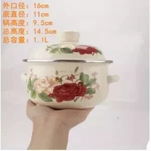 Piimapott emailiga pott emailiga kauss beebitoidukauss kauss kõrvakõrvapott Multifilm riisikauss kaanega Induktsioonpott keetmine