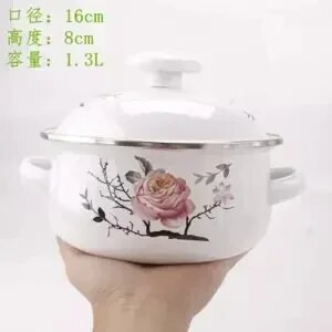 Piimapott emailiga pott emailiga kauss beebitoidukauss kauss kõrvakõrvapott Multifilm riisikauss kaanega Induktsioonpott keetmine