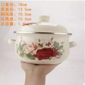 Piimapott emailiga pott emailiga kauss beebitoidukauss kauss kõrvakõrvapott Multifilm riisikauss kaanega Induktsioonpott keetmine