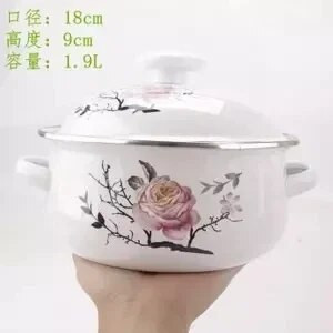 Piimapott emailiga pott emailiga kauss beebitoidukauss kauss kõrvakõrvapott Multifilm riisikauss kaanega Induktsioonpott keetmine