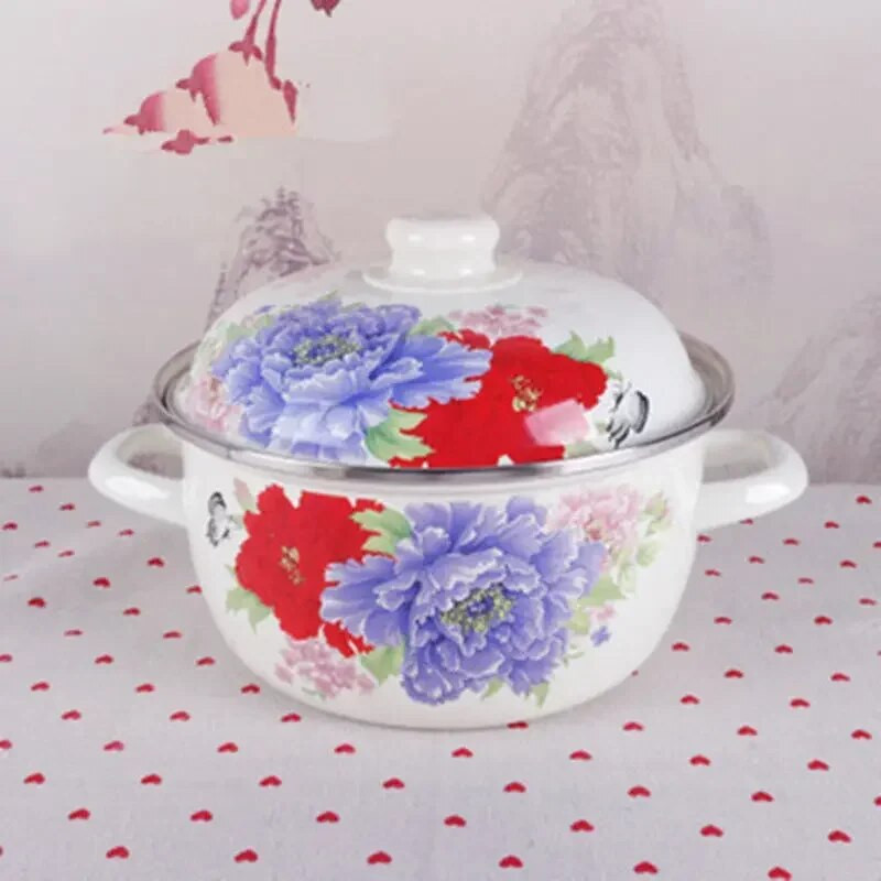 Piimapott emailiga pott emailiga kauss beebitoidukauss kauss kõrvakõrvapott Multifilm riisikauss kaanega Induktsioonpott keetmine