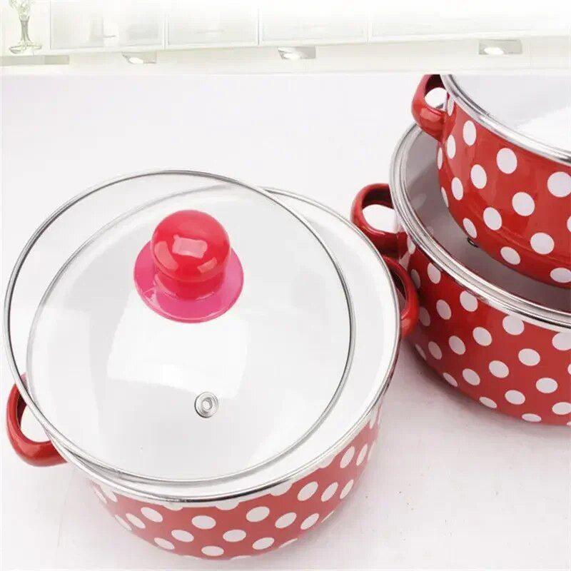 Piimapott emailiga pott emailiga kauss beebitoidukauss kauss kõrvakõrvapott Multifilm riisikauss kaanega Induktsioonpott keetmine