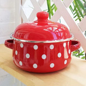 7 tolli paks hautamispott topeltkõrvadega 1,5 l portselanist emailitud supikauss kaanega kiirnuudlikauss induktsioonpliidipott