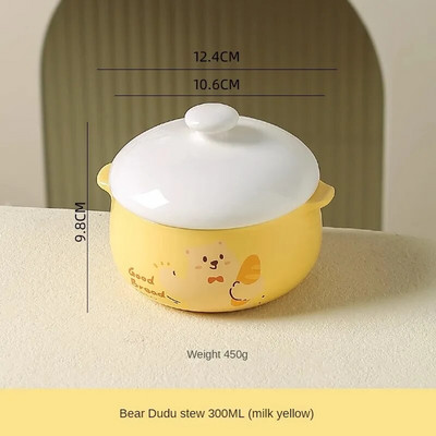 KAWASIMAYA originaalne karu Dodo hautistops keraamiline kahekõrvaline kaanega hautamispott Väike supitass aurutatud munakauss