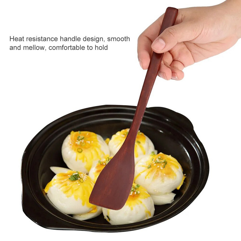 Mediniai nepridegantys kaušeliai Natūralūs mediniai mentele vartytuvai kepti kastuvai virtuvės reikmenys kastuviniai maisto gaminimo įrankiai virėjui namų virėjui