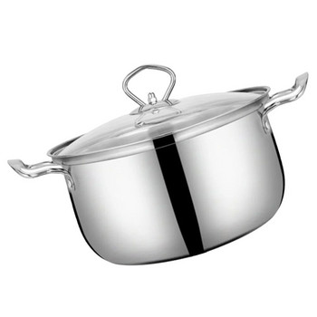 Капак за тенджера за супа Кухненски принадлежности от неръждаема стомана Тиган за сос 22X16X12CM Малка тенджера Сребърна стъклена вряща вода