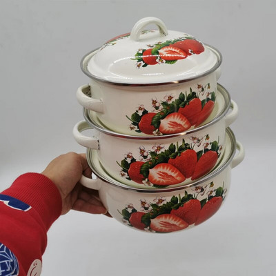 16см/18см/20см комплект емайлирани хладилни прибори Тенджера за ягоди