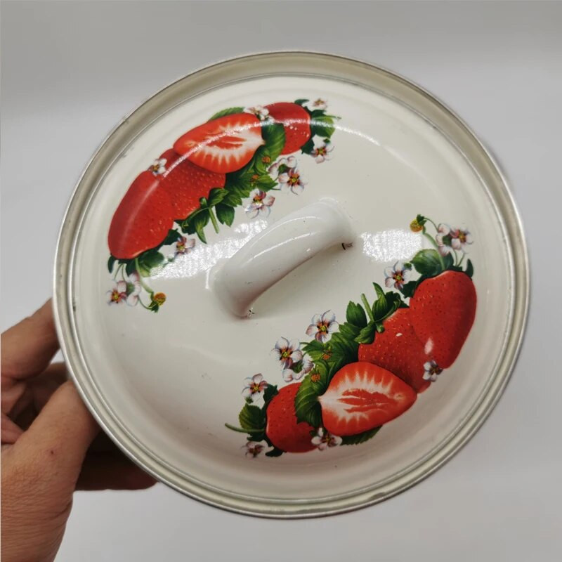 16cm/18cm/20cm emailiga jahutusnõud Maasikahautispott