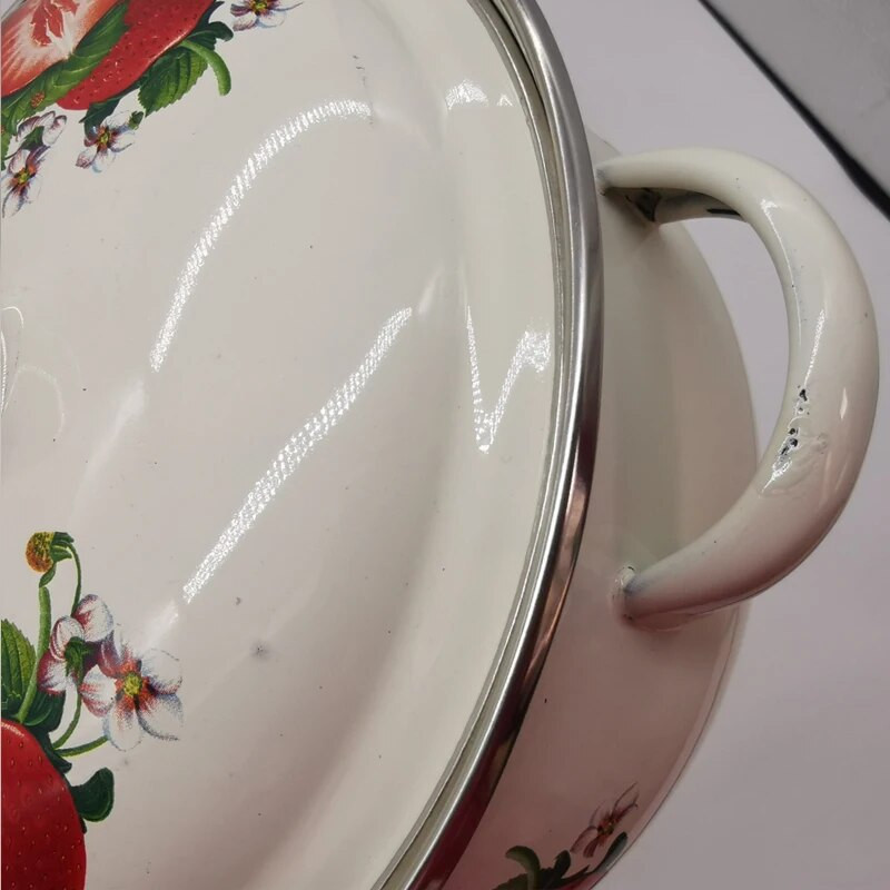 16cm/18cm/20cm emailiga jahutusnõud Maasikahautispott