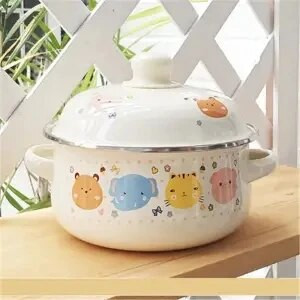 Emailipott emailiga paksendatud majapidamises kolmeosaline emailpott topeltkõrva emailiga supipott gaasiga Saadaval emailipotid toiduvalmistamiseks