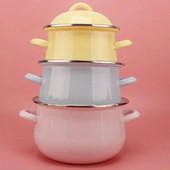 Εσμάλτη κατσαρόλα Mini Macarons Χρώμα Μικρή κατσαρόλα για σούπας Σμάλτο Χοντρό σμάλτο Διπλό κατσαρολάκι για τα αυτιά Συμπληρωματικό επιδόρπιο φαγητού Κατσαρόλα Μαγειρικά σκεύη κουζίνας