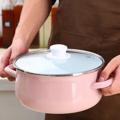 Vintage emailiga pott gaasi- ja elektripliitidele, paks ja tahke 16–24 cm supi- ja hautamispott