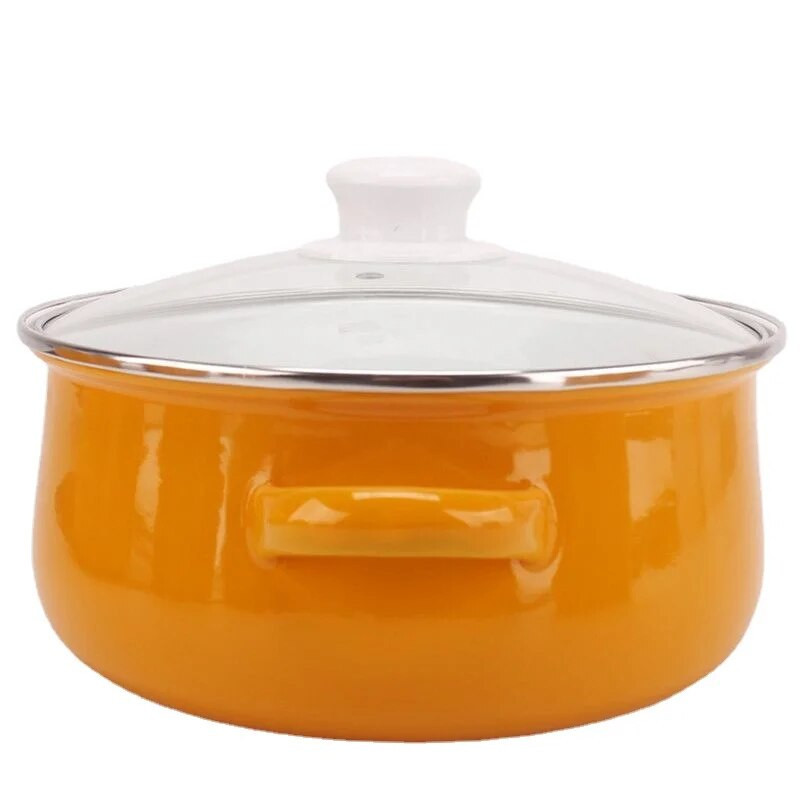 Vintage emailiga pott gaasi- ja elektripliitidele, paks ja tahke 16–24 cm supi- ja hautamispott