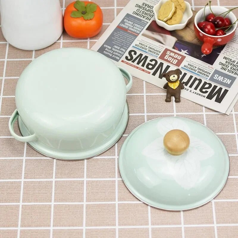 Emailipott kiirnuudlipott emailiga emailiga väike kastrul supipott induktsioonpliit gaasipliiti saab soojendada suvel uus piparmünt