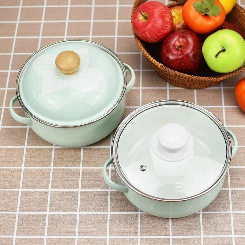 Emailipott kiirnuudlipott emailiga emailiga väike kastrul supipott induktsioonpliit gaasipliiti saab soojendada suvel uus piparmünt