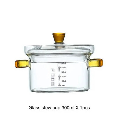 Klaasist pann Binauraalne supipott, läbipaistev hautamisklaasist kauss toiduvalmistamiseks Kööginõud, kaalu käepidemega köögitarvikud