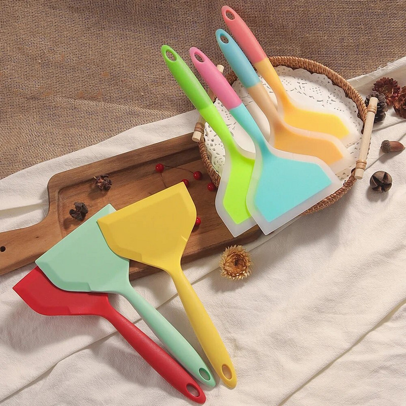 Namų virtuvės reikmenys silikoniniai mentelės jautienos mėsa kiaušiniai virtuvės grandiklis Platus picos kastuvas Nelipnus vartytuvai maisto keltuvai