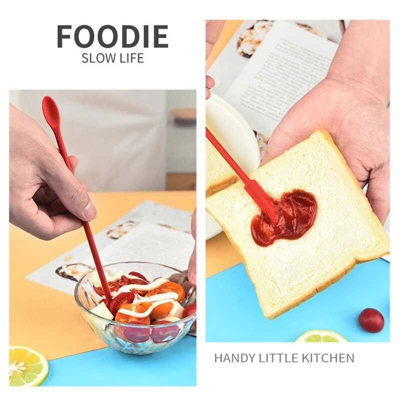 Cosmetics Scoop Skincare Products Mini Silicone Double Head Small pointed Scraper Jam Scraper Σετ εργαλείων ψησίματος 3 τεμαχίων