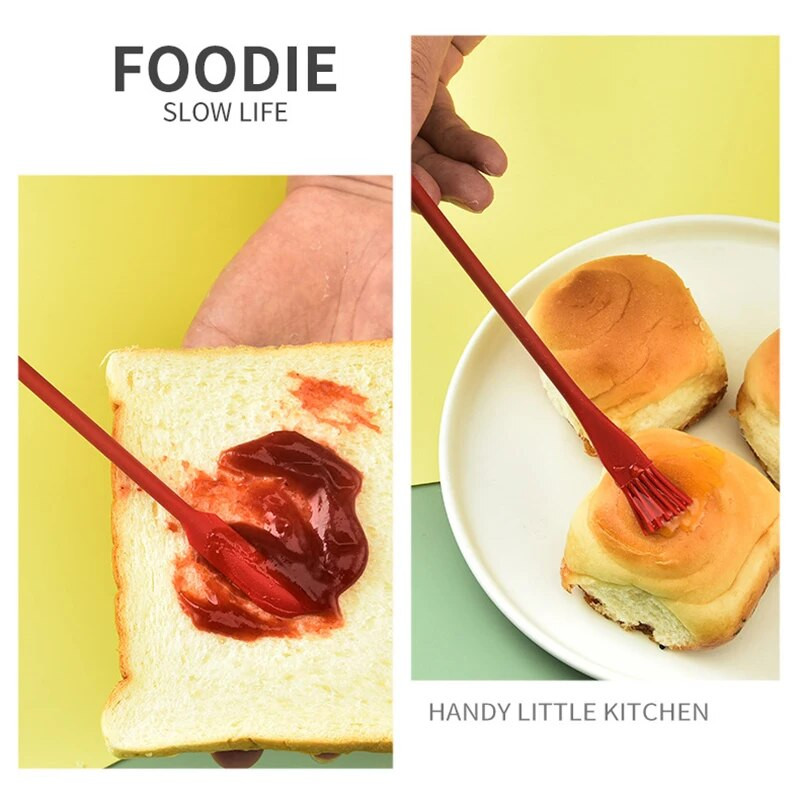 Šaukštelis uogienei braukti 3 dalių virimo silikoninės menteles su dviem galais mažo smailiojo grandiklio rinkinys virtuvės kepimo įrankiai