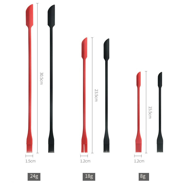 Šaukštelis uogienei braukti 3 dalių virimo silikoninės menteles su dviem galais mažo smailiojo grandiklio rinkinys virtuvės kepimo įrankiai